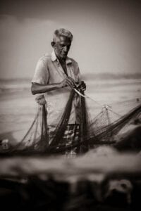 Fisherman Sorting Their Catch On Weligama Beach South Coast Of Sri Lanka Asia | Be Cool Surf School Weligama, Sri Lanka